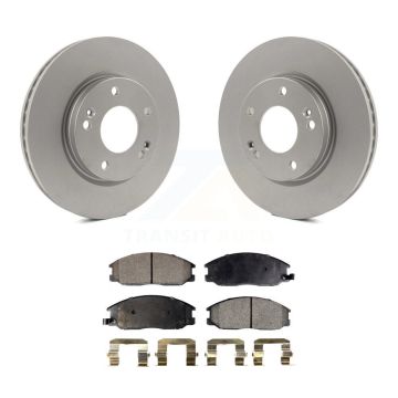 Front Coated Disc Brake Rotors And Ceramic Pads Kit For Hyundai Santa Fe KGT-100282