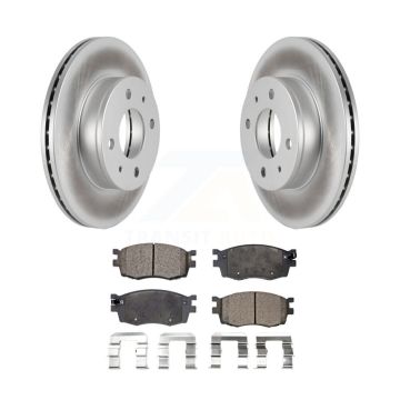 Front Coated Disc Brake Rotors And Ceramic Pads Kit For 2006 Hyundai Accent Hatchback KGT-100302