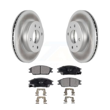 Front Coated Disc Brake Rotors And Ceramic Pads Kit For 2000-2005 Hyundai Accent KGT-100303
