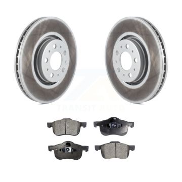 Front Coat Brake Rotor Ceramic Pad Kit For 2008 Volvo S60 With 316mm Diameter KGT-100309