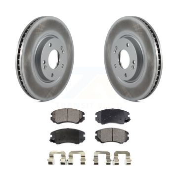 Front Coated Disc Brake Rotors And Ceramic Pads Kit For Hyundai Azera Kia Amanti KGT-100312