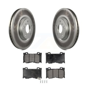 Front Coat Brake Rotors Ceramic Pad Kit For 2009-2013 INFINITI G37 AWD With Brembo Brakes KGT-100317