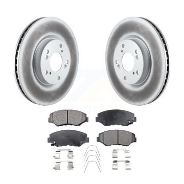 Front Coated Disc Brake Rotors And Ceramic Pads Kit For Honda Civic CR-V Acura ILX KGT-100322