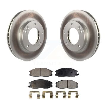 Front Coated Disc Brake Rotors And Ceramic Pads Kit For 2003-2006 Kia Sorento KGT-100326