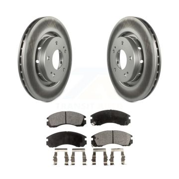 Front Coated Disc Brake Rotors And Ceramic Pads Kit For Mitsubishi Outlander PHEV Lancer KGT-100334