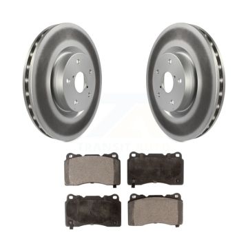 Front Coated Disc Brake Rotors And Ceramic Pads Kit For Subaru Impreza WRX STI KGT-100336