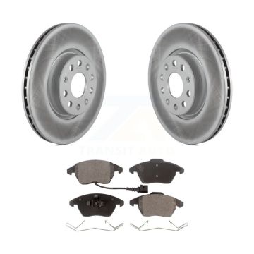 Front Coated Brake Rotor Ceramic Pad Kit For Volkswagen Jetta Beetle Audi GTI Golf Eos CC KGT-100344