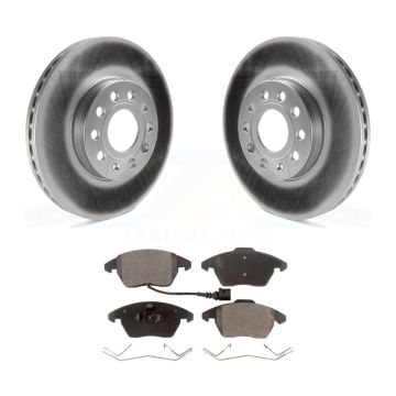 Front Coated Brake Rotor Ceramic Pad Kit For Volkswagen Jetta Golf Beetle Rabbit Audi Eos KGT-100358