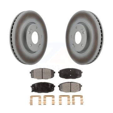 Front Coated Disc Brake Rotors And Ceramic Pads Kit For Kia Forte Koup Forte5 KGT-100361