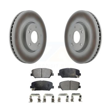 Front Coated Disc Brake Rotor Ceramic Pad Kit For 2013-2015 Hyundai Veloster Turbocharged KGT-100362