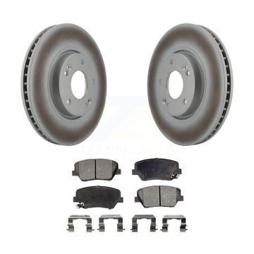Front Coated Disc Brake Rotors And Ceramic Pads Kit For 2014-2017 Kia Rondo KGT-100363