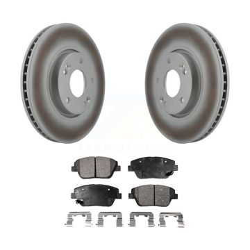Front Coated Disc Brake Rotors And Ceramic Pads Kit For Hyundai Sonata Kia Optima KGT-100364