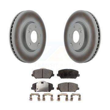 Front Coated Disc Brake Rotors And Ceramic Pads Kit For Kia Forte Forte5 Koup KGT-100367