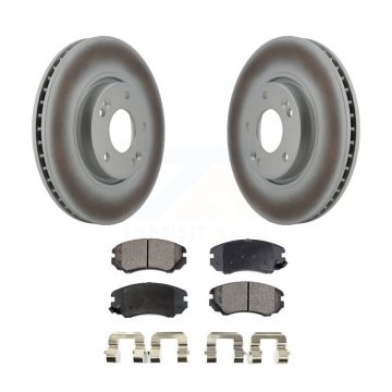 Front Coated Disc Brake Rotors And Ceramic Pads Kit For 2006-2010 Hyundai Sonata 3.3L KGT-100371