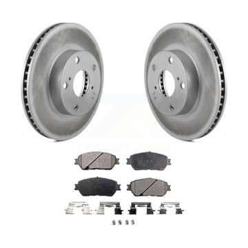 Front Coat Disc Brake Rotor Ceramic Pad Kit For 2005-2015 Toyota Tacoma With 5 Lug Wheels KGT-100372