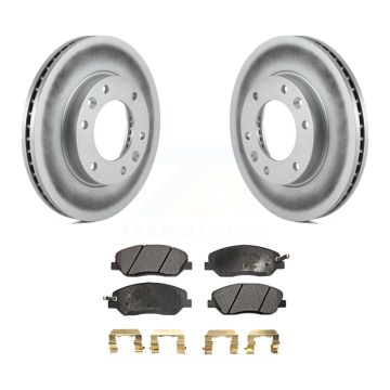 Front Coated Disc Brake Rotors And Ceramic Pads Kit For Kia Sedona Hyundai Entourage KGT-100374