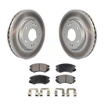 Front Coated Disc Brake Rotors And Ceramic Pads Kit For Hyundai Elantra KGT-100385