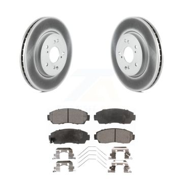 Front Coated Disc Brake Rotors And Ceramic Pads Kit For Honda CR-V Crosstour Accord KGT-100388