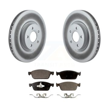 Front Coat Brake Rotor Ceramic Pad Kit For 2013-2018 Ford Focus With 320mm Diameter KGT-100400