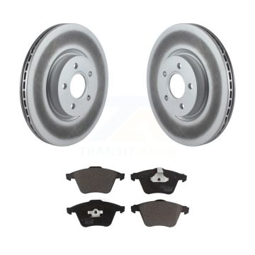 Front Coated Disc Brake Rotors And Ceramic Pads Kit For Volvo S40 V50 C70 KGT-100401