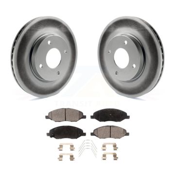 Front Coated Disc Brake Rotors And Ceramic Pads Kit For 2008 Nissan Versa 4-Wheel ABS KGT-100402