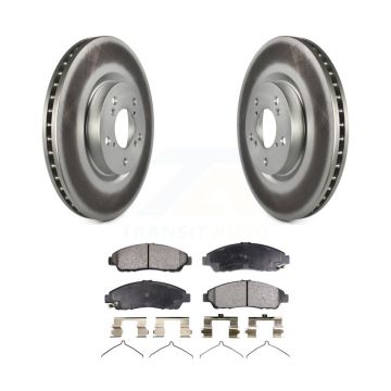 Front Coated Disc Brake Rotors And Ceramic Pads Kit For Honda Pilot Acura MDX RLX ZDX KGT-100405