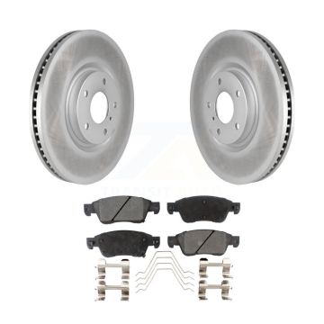 Front Coated Disc Brake Rotors And Ceramic Pads Kit For INFINITI G37 G35 Q60 KGT-100407