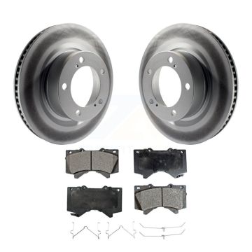 Front Coat Brake Rotor Ceramic Pad Kit For Toyota Tundra Sequoia Lexus LX570 Land Cruiser KGT-100410