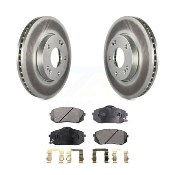 Front Coated Disc Brake Rotors And Ceramic Pads Kit For 2007-2009 Kia Rondo KGT-100414