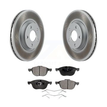 Front Coated Disc Brake Rotor Ceramic Pad Kit For Ford Escape Volvo C-Max S40 C30 V50 C70 KGT-100415