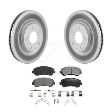 Front Coated Disc Brake Rotors And Ceramic Pads Kit For Nissan Rogue Select KGT-100424