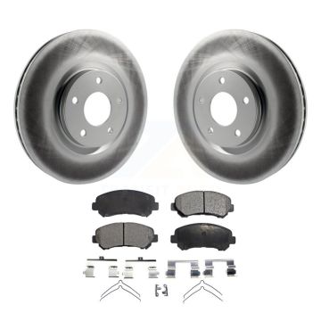 Front Coated Disc Brake Rotors And Ceramic Pads Kit For Nissan Sentra Juke KGT-100426