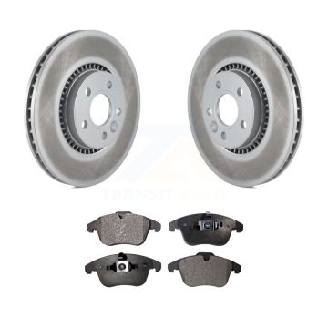 Front Coated Disc Brake Rotors And Ceramic Pads Kit For 2008-2015 Land Rover LR2 KGT-100428
