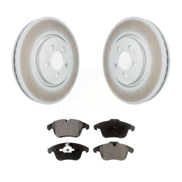 Front Coated Disc Brake Rotor And Ceramic Pad Kit For Jaguar XF XK Vanden Plas S-Type XJ8 KGT-100429