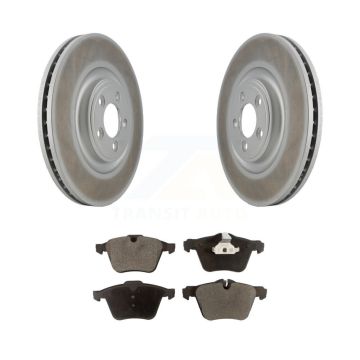 Front Coated Disc Brake Rotors And Ceramic Pads Kit For Jaguar XF XJ XKR XK KGT-100430