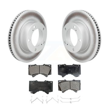 Front Coated Disc Brake Rotors And Ceramic Pads Kit For Lexus LX570 Toyota Land Cruiser KGT-100443