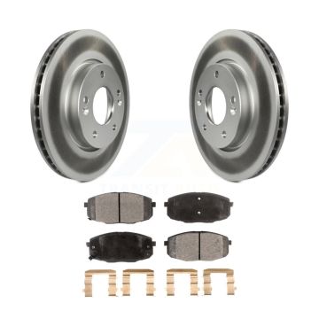 Front Coated Disc Brake Rotors And Ceramic Pads Kit For Kia Forte Koup Forte5 KGT-100458