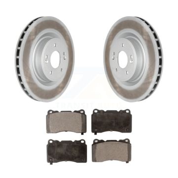 Front Coated Disc Brake Rotors And Ceramic Pads Kit For Hyundai Genesis Coupe KGT-100462