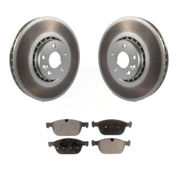 Front Coated Disc Brake Rotors And Ceramic Pads Kit For 2010-2015 Volvo XC60 KGT-100464