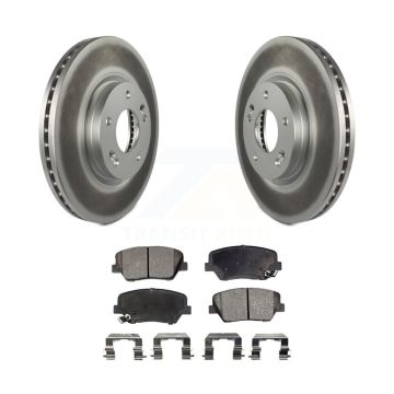 Front Coated Disc Brake Rotors And Ceramic Pads Kit For Hyundai Santa Fe Kia Sorento KGT-100465