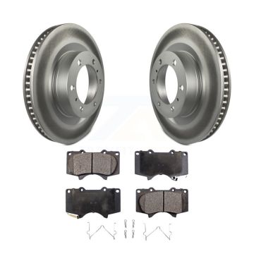 Front Coated Disc Brake Rotors & Ceramic Pad Kit For 2010-2023 Toyota 4Runner Lexus GX460 KGT-100466