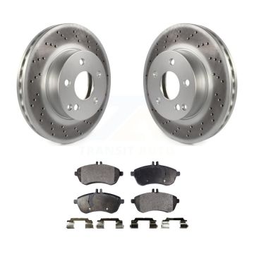 Front Coated Disc Brake Rotors And Ceramic Pads Kit For Mercedes-Benz C300 C250 C230 KGT-100469