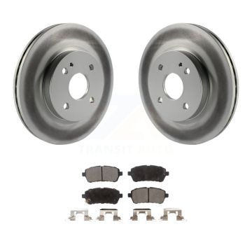 Front Coated Disc Brake Rotors And Ceramic Pads Kit For 2011-2014 Mazda 2 KGT-100477