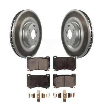 Front Coated Disc Brake Rotors And Ceramic Pads Kit For Hyundai Genesis Equus KGT-100480