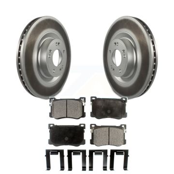 Front Coated Disc Brake Rotors And Ceramic Pads Kit For Hyundai Genesis G80 Kia K900 3.8L KGT-100481