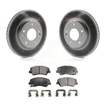 Front Coated Brake Rotor Ceramic Pad Kit For Hyundai Elantra GT Kia Forte Veloster Forte5 KGT-100483