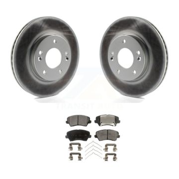 Front Coated Brake Rotor Ceramic Pad Kit For Kia Forte Hyundai Elantra GT Veloster Forte5 KGT-100484