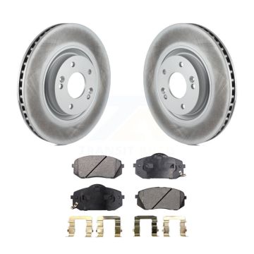 Front Coated Disc Brake Rotors And Ceramic Pads Kit For Hyundai Tucson Sonata Kia Cadenza KGT-100486