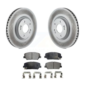 Front Coated Disc Brake Rotors And Ceramic Pads Kit For 2011-2015 Kia Optima 2.0L KGT-100487