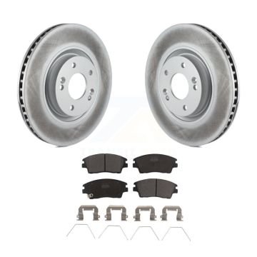 Front Coated Disc Brake Rotor And Ceramic Pad Kit For 2017-2022 Kia Sportage Turbocharged KGT-100489